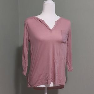 Lucky Brand Dusty Rose 3/4 Sleeve Shirt